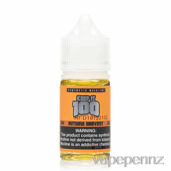 Autumn Harvest Salts - Keep It 100 E-Liquid - 30mL 50mg VAPE NZ